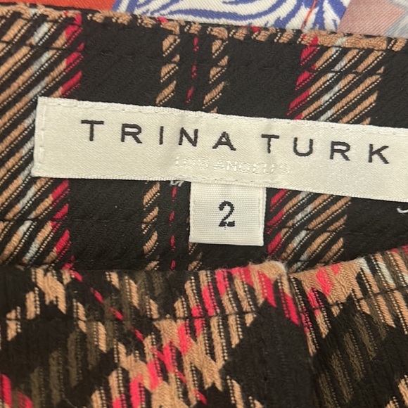 Trina Turk Estevan Black Plaid Checker Cropped Trousers Pants - 2 - Picture 12 of 15